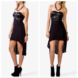 Spiked Leather Corset High-Low Dress